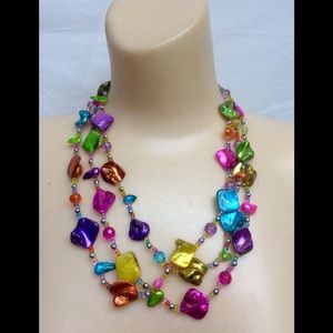 Necklace pierced earring set fun colorful